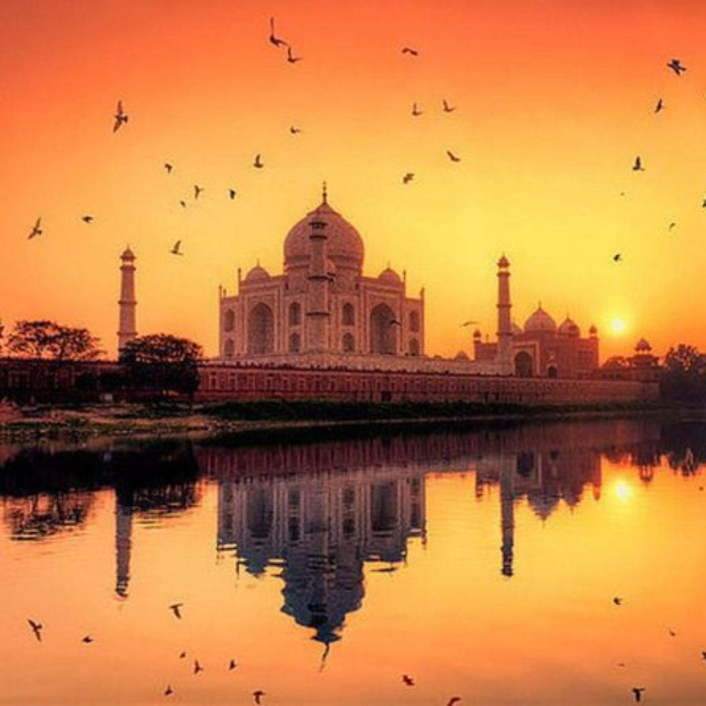 Taj Mahal at sunset